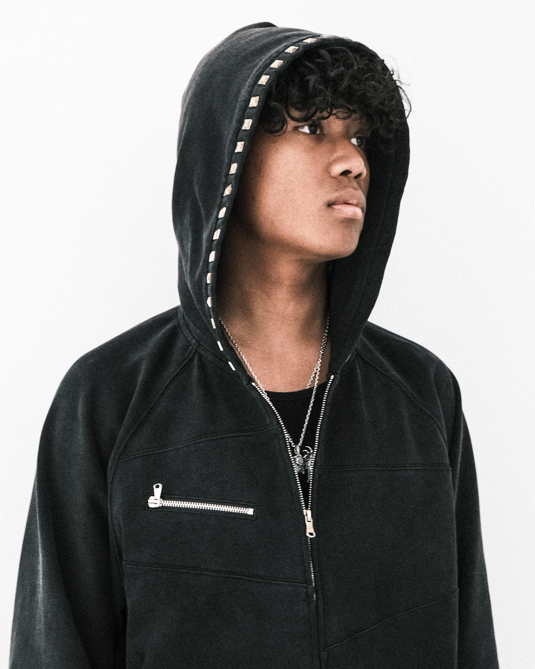 "Nightfall" Studded Zip Hoodie (Unisex)