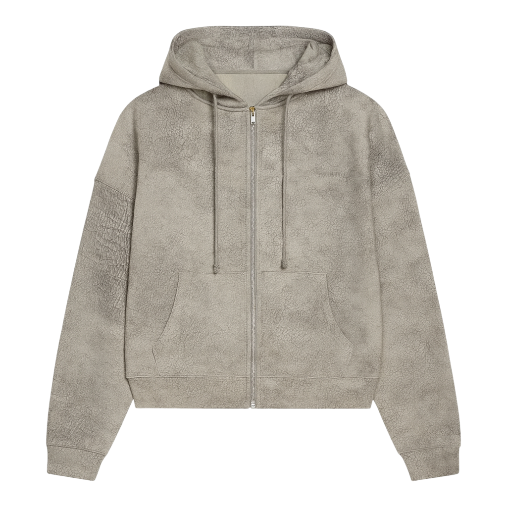 Trompe L'oeil Cracked Zip Up