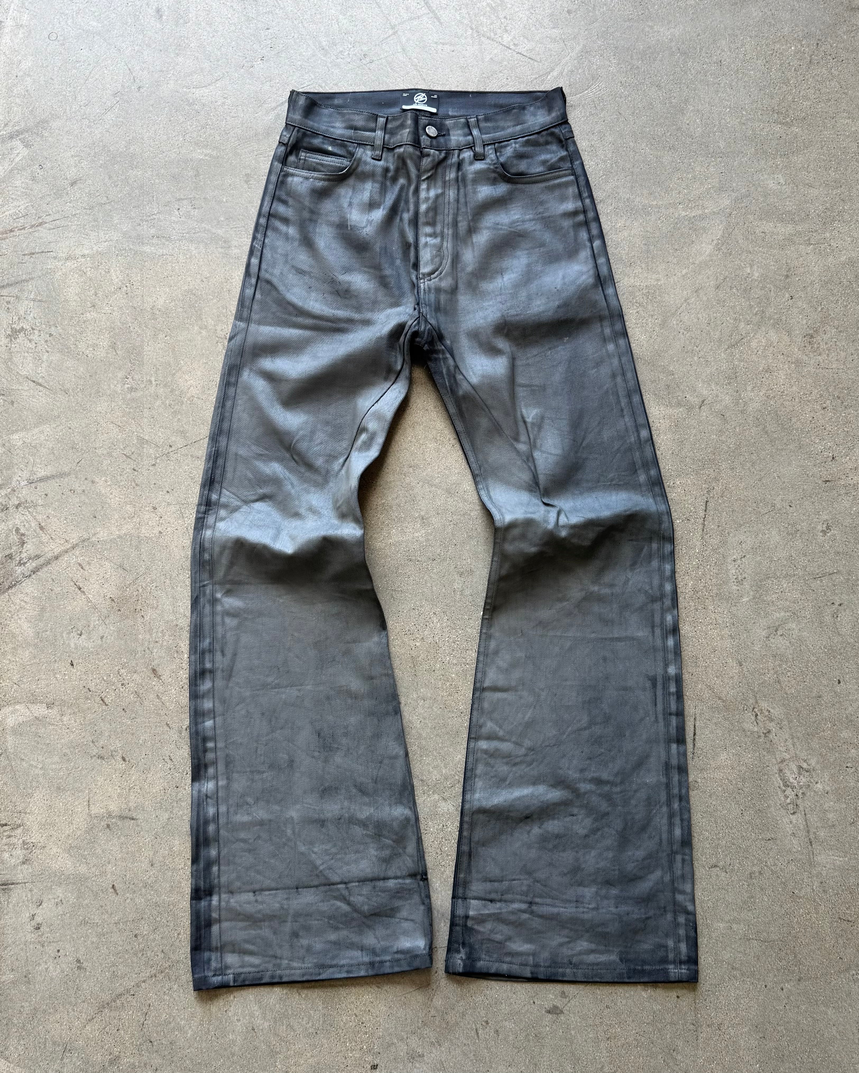 BASE .01 'SMOKE GREY' COATED DENIM