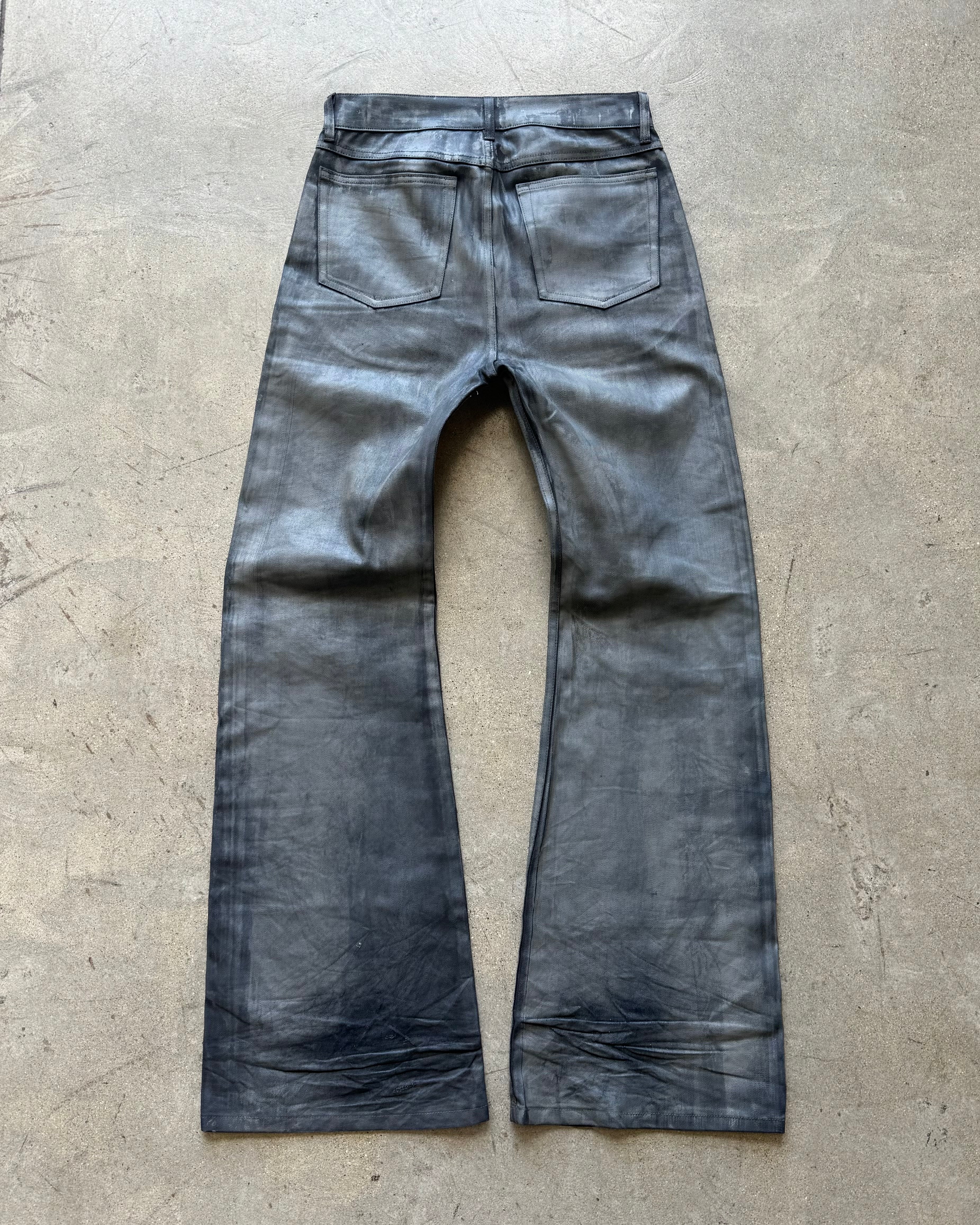 BASE .01 'SMOKE GREY' COATED DENIM