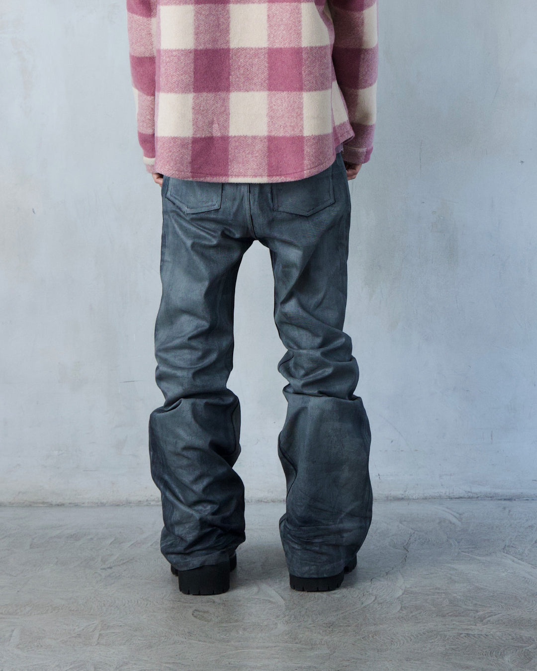 BASE .01 'SMOKE GREY' COATED DENIM