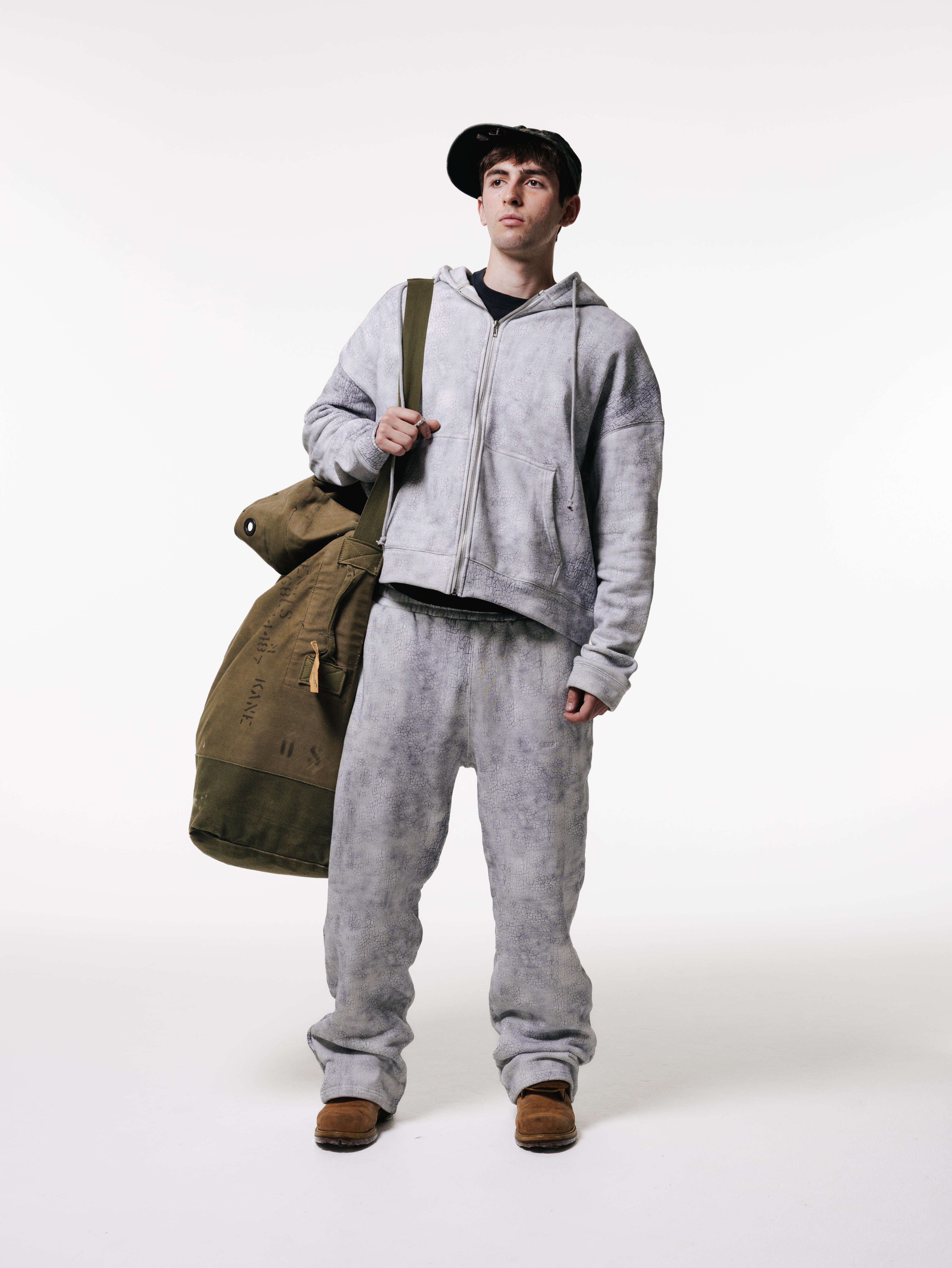 Trompe L'oeil Cracked Zip Up