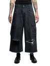 COMBAT - LONG CAMO JORTS BLACK