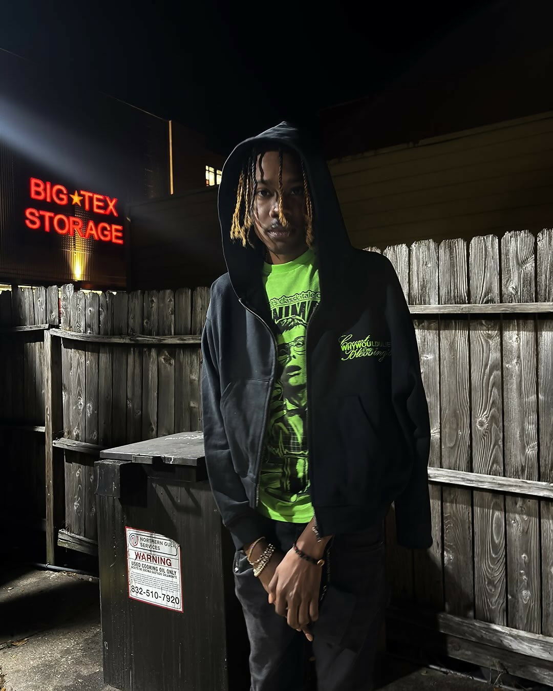 Blessed Black Terry Crop-Zip [S-XL]