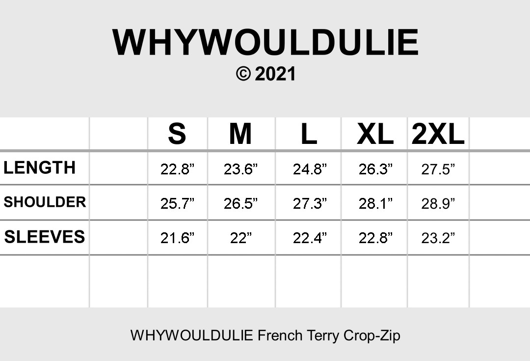 Blessed Black Terry Crop-Zip [S-XL]